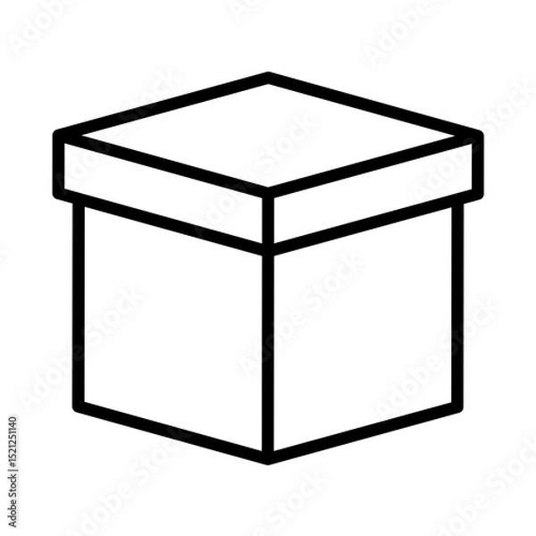 Fototapeta Box Vector Outline Icon.  Shipping symbol.