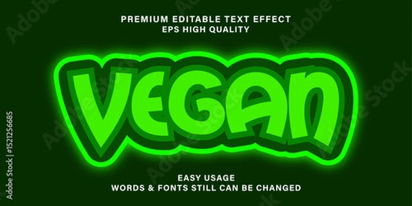 Fototapeta Organic green text effect editable natural and fruit text style