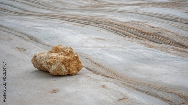 Fototapeta Unique Natural Rock Formation on Smooth Surface with Subtle Color Variations and Textural Details in Landscape