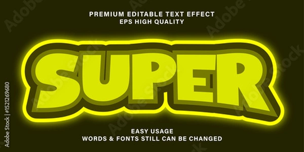 Fototapeta Super social media banner and post text effect 