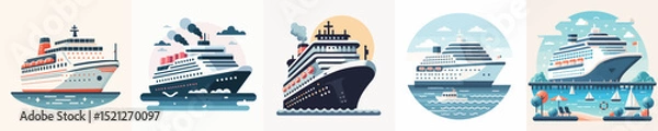 Obraz Vector of a cruise ship.