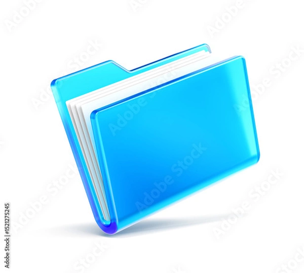 Obraz Folder blue icon - 3d illustration