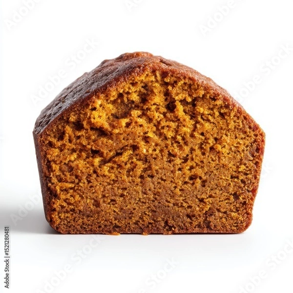 Fototapeta Pumpkin bread slice isolated on clean white background