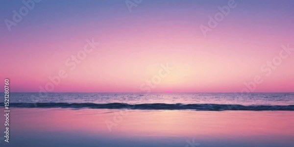 Obraz Tranquil Ocean Sunset with Soft Pink and Purple Skies Reflecting on Calm Water Surface at Dusk