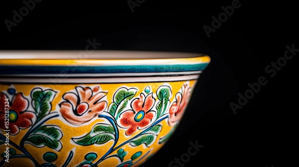 Obraz Ornate Decorative Yellow Bowl With Floral Pattern