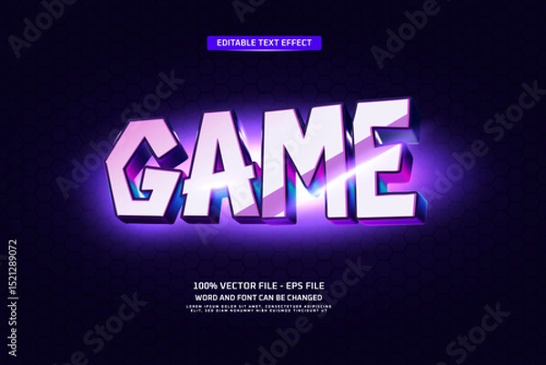 Obraz Futuristic Game Editable Text Effect With Neon Background - Editable Text 