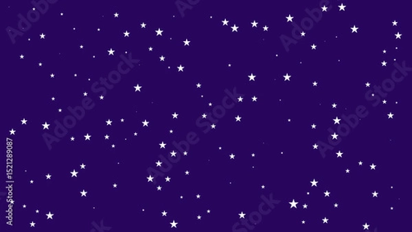 Fototapeta A deep purple night sky adorned with scattered white stars, creating a serene, celestial atmosphere.