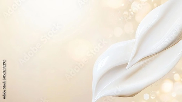 Obraz A macro shot of white sunscreen lotion