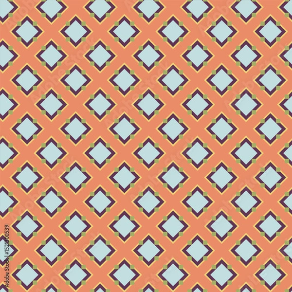 Obraz Abstract geometric background. Vintage vector seamless pattern. Retro repeat ornament wallpaper. Vintage colored fashion allover print