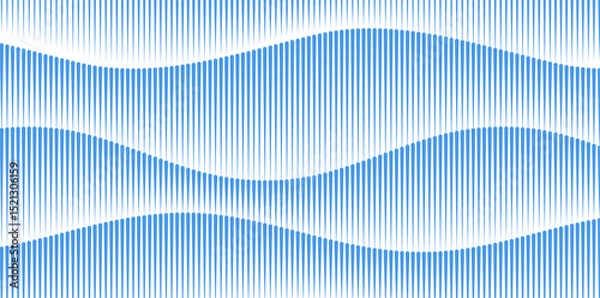 Obraz Design For Technology, Finance, Medical Innovation, Corporate Branding, Futuristic Interfaces for Banner, Brochure, Presentation, Web-design. Wavy vertical blue lines on white creating smooth flow