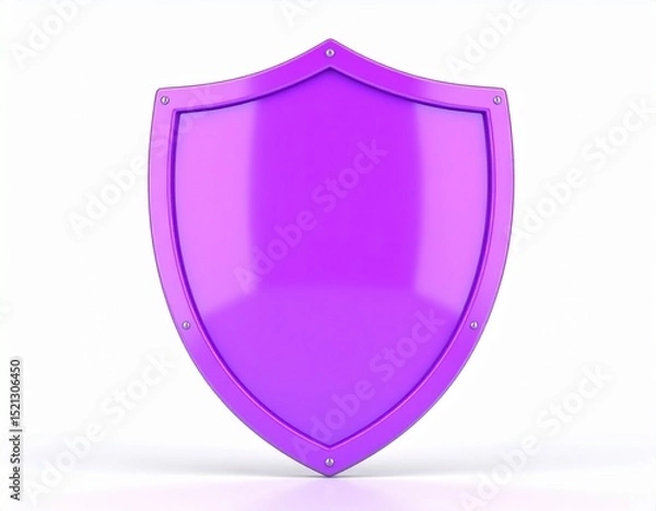 Obraz violet shield isolated on white background