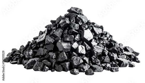 Fototapeta Unburn clinker isolated on white background. 