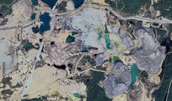 Obraz Mir Mine, Russia: High-Resolution Aerial View Highlighting Environmental Impact