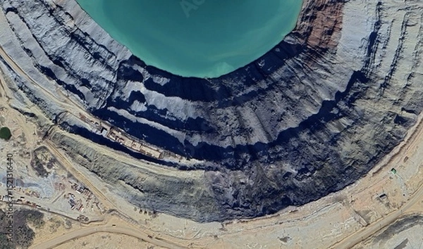 Obraz Mir Mine, Russia: High-Resolution Aerial View Highlighting Environmental Impact