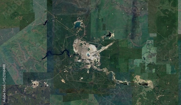 Obraz Mir Mine, Russia: High-Resolution Aerial View Highlighting Environmental Impact