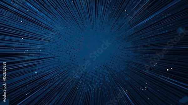 Fototapeta Blue vector background, comic-style lighting and explosion effects, dynamic speed lines and tech-themed gradients. Banners, posters, or backgrounds for high-energy action and modern design elements.