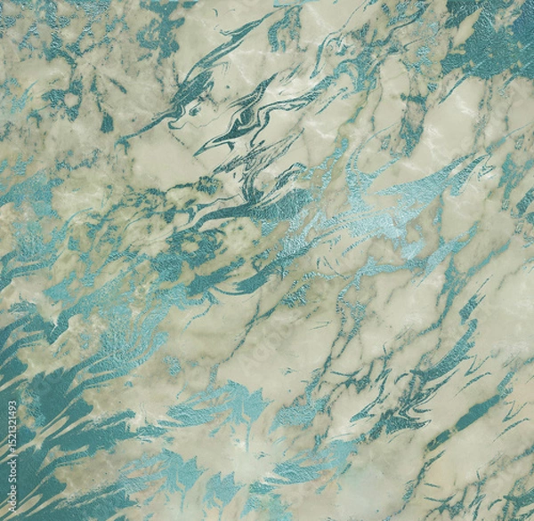 Fototapeta Abstract Turquoise and Beige Marble Texture Background
