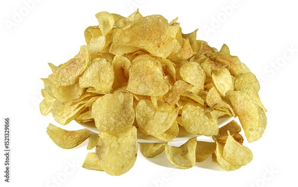 Obraz chips de pomme de terres sur fond blanc