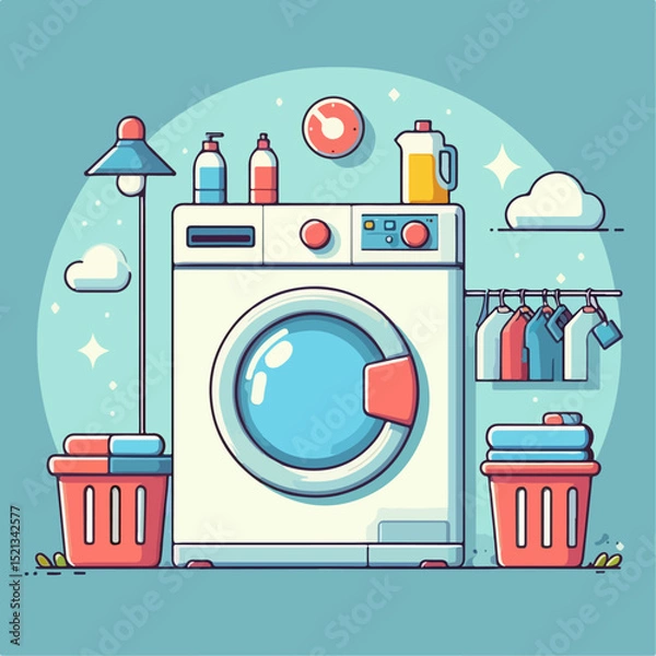 Obraz vector illustration of washing machine