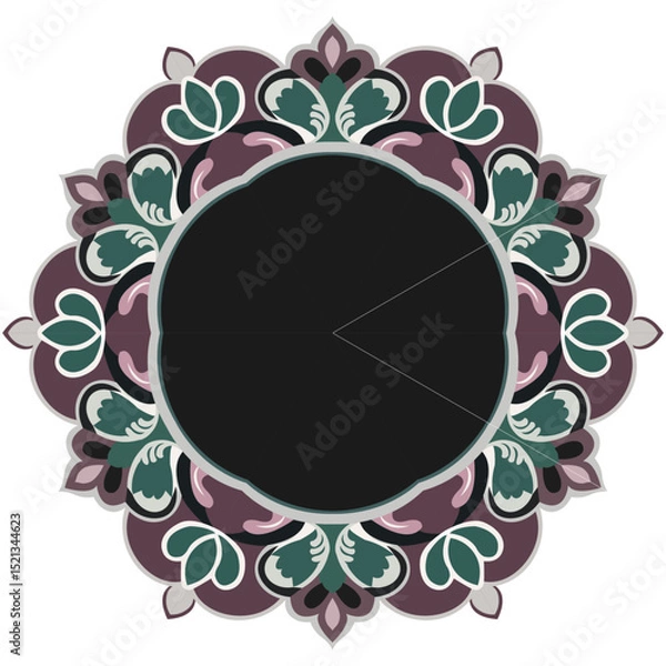 Fototapeta Mandala frame design, image frame, typography frame with pattern, Islamic pattern frame, corner, floral pattern, simple mandala.

