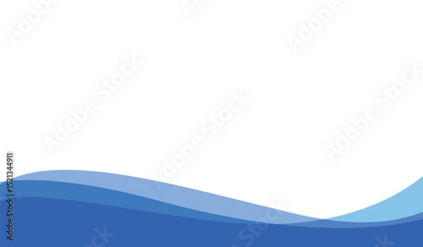 Fototapeta abstract blue wave white background design template