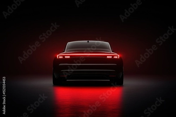 Obraz Artistic shot showcasing luxurious car taillights with a glamorous feel, perfect for stock image use.