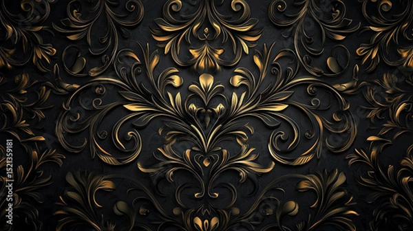 Fototapeta A strict ornament in dark tones for use in graphic resources, backgrounds and underlays.