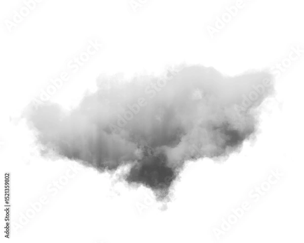 Fototapeta Cutout clean white cloud transparent backgrounds special effect 3d illustration single white cloud