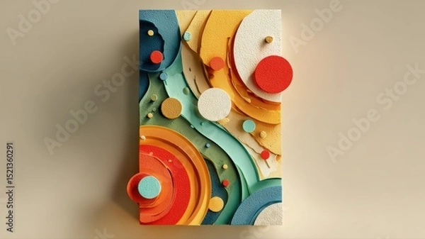 Obraz Colorful Abstract Shapes and Textures in Modern Art Composition