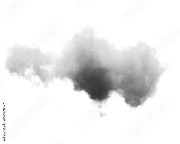 Fototapeta Cutout clean white cloud transparent backgrounds special effect 3d illustration single white cloud
