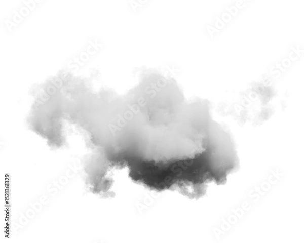 Fototapeta Cutout clean white cloud transparent backgrounds special effect 3d illustration single white cloud