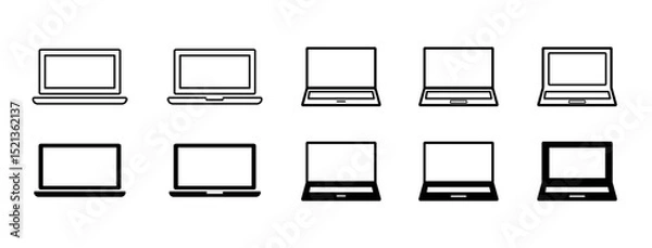 Fototapeta Laptop icon vector.  Devices icon set, computer sign and symbol, Devices icon, vector illustration
