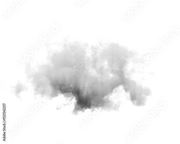 Fototapeta Cutout clean white cloud transparent backgrounds special effect 3d illustration single white cloud
