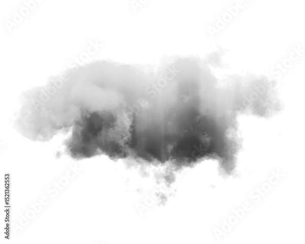 Fototapeta Cutout clean white cloud transparent backgrounds special effect 3d illustration single white cloud