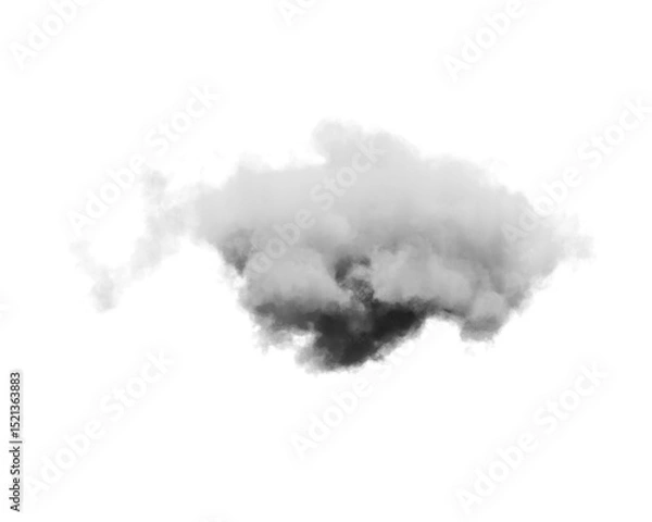 Fototapeta Cutout clean white cloud transparent backgrounds special effect 3d illustration single white cloud
