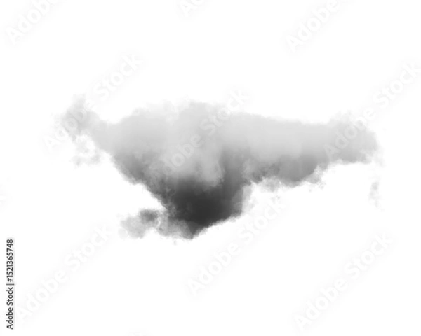 Fototapeta Cutout clean white cloud transparent backgrounds special effect 3d illustration single white cloud