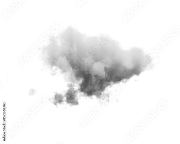 Fototapeta Cutout clean white cloud transparent backgrounds special effect 3d illustration single white cloud