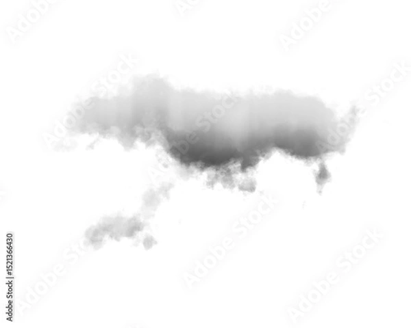 Fototapeta Cutout clean white cloud transparent backgrounds special effect 3d illustration single white cloud