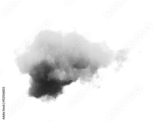 Fototapeta Cutout clean white cloud transparent backgrounds special effect 3d illustration single white cloud