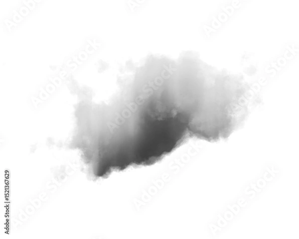 Fototapeta Cutout clean white cloud transparent backgrounds special effect 3d illustration single white cloud
