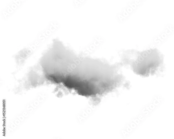 Fototapeta Cutout clean white cloud transparent backgrounds special effect 3d illustration single white cloud