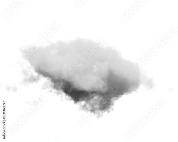 Fototapeta Cutout clean white cloud transparent backgrounds special effect 3d illustration single white cloud