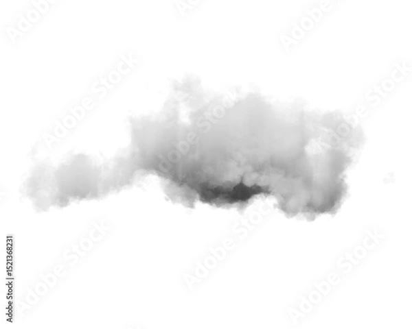 Obraz Cutout clean white cloud transparent backgrounds special effect 3d illustration single white cloud