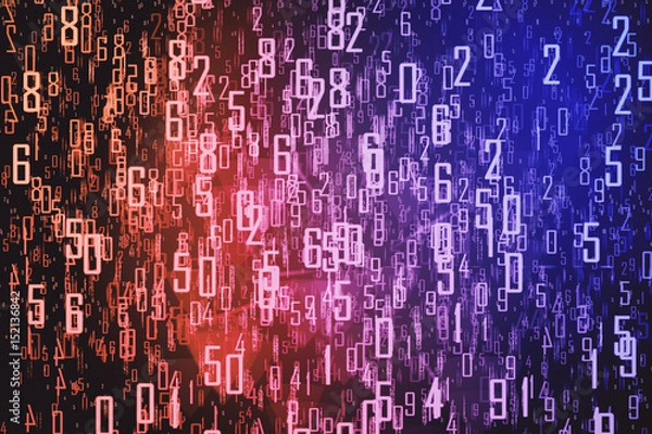 Fototapeta Pink backdrop with digits