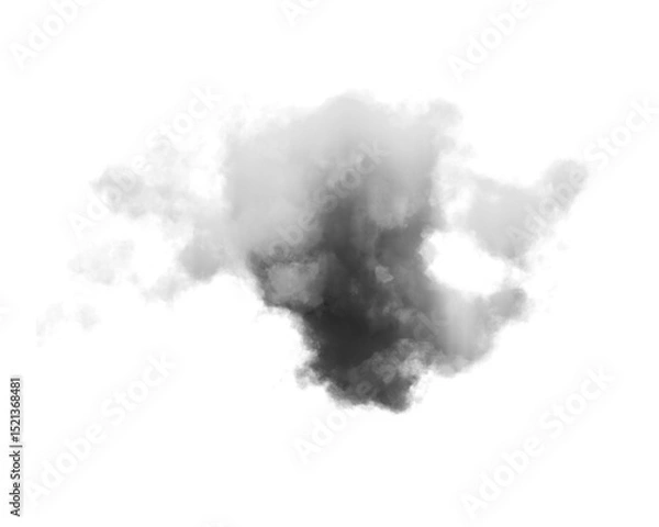 Obraz Cutout clean white cloud transparent backgrounds special effect 3d illustration single white cloud