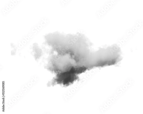 Obraz Cutout clean white cloud transparent backgrounds special effect 3d illustration single white cloud
