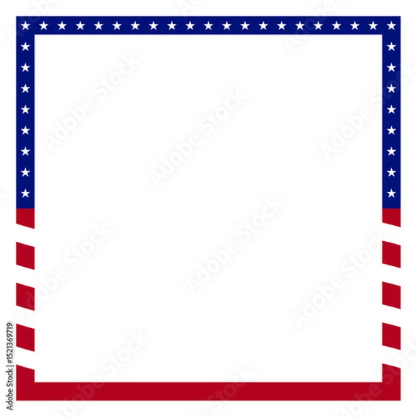 Fototapeta fourth of July square frame. vector illustration