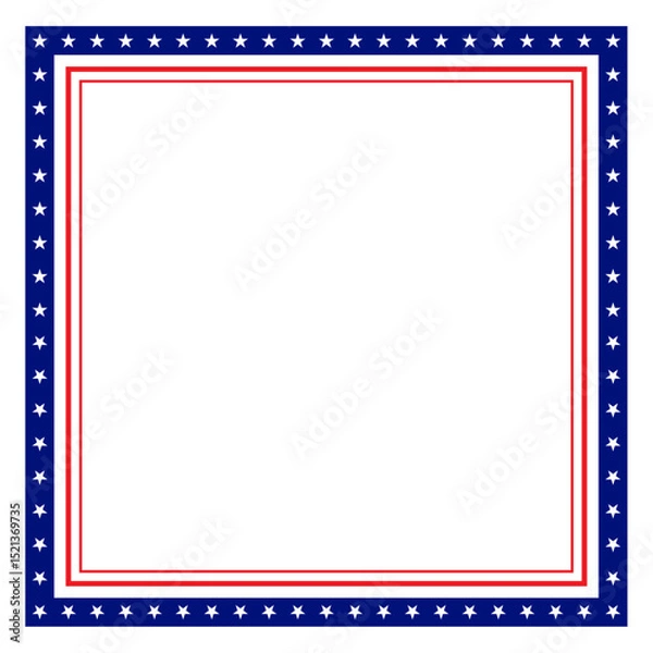 Fototapeta fourth of July square frame. vector illustration