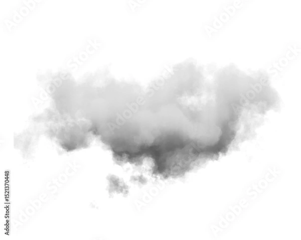 Fototapeta Cutout clean white cloud transparent backgrounds special effect 3d illustration single white cloud