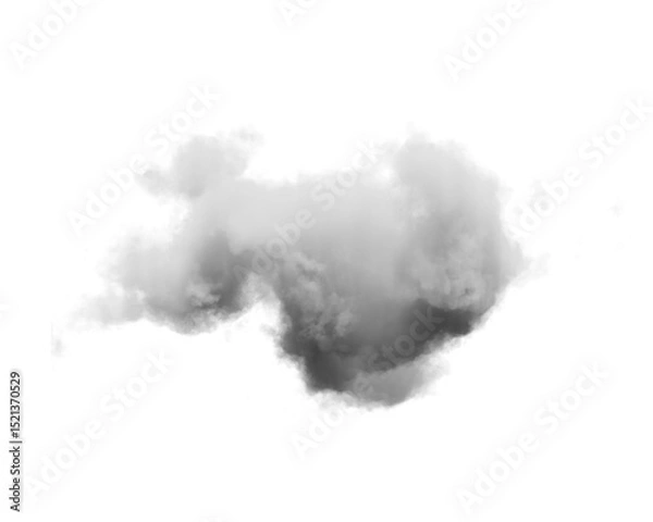 Fototapeta Cutout clean white cloud transparent backgrounds special effect 3d illustration single white cloud